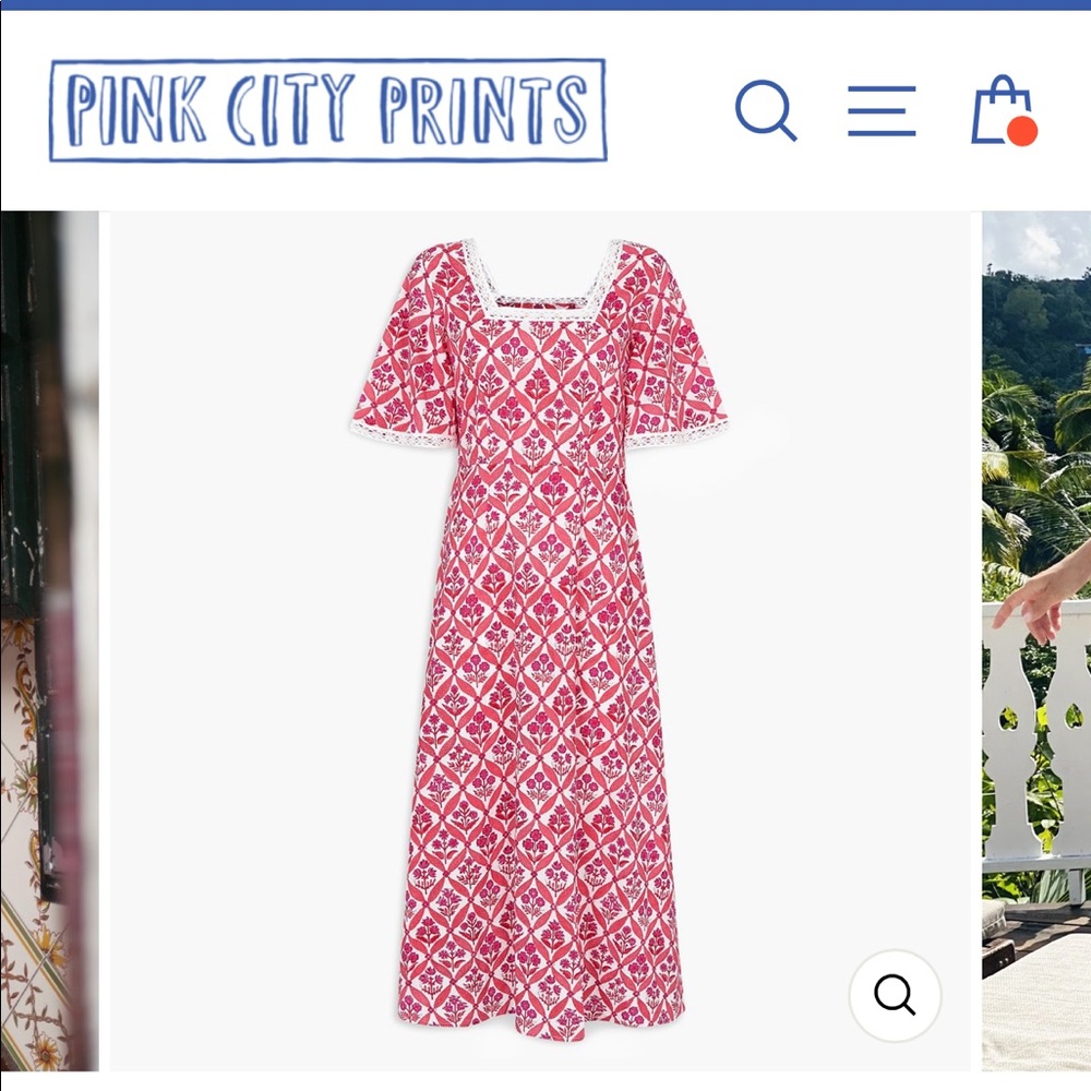 Pink City Prints Strawberry Trellis Dress